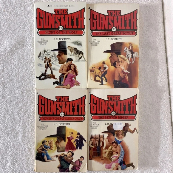 Vintage The Gunsmith All Action Western Romance Novel x4 - Picture 1 of 14